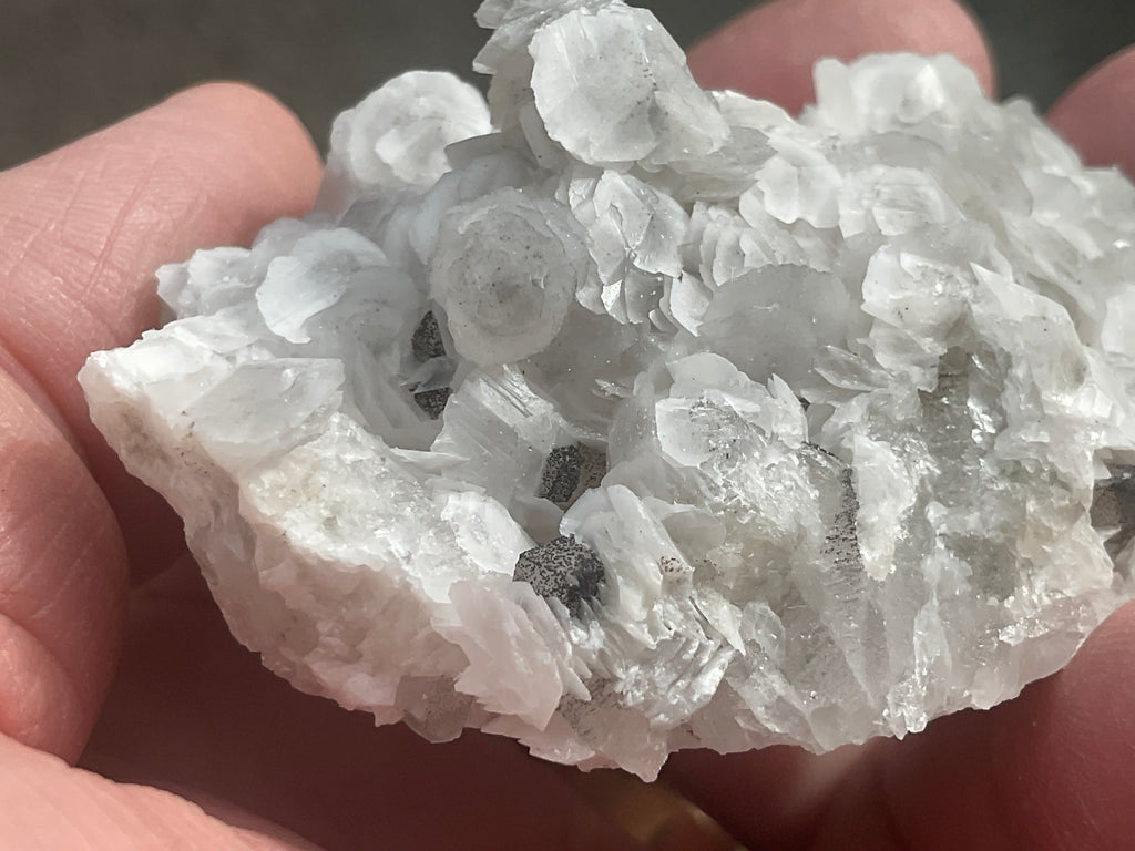 80g Schistose Calcite on Hematite/Goethite Spotted Quartz Cluster 1C