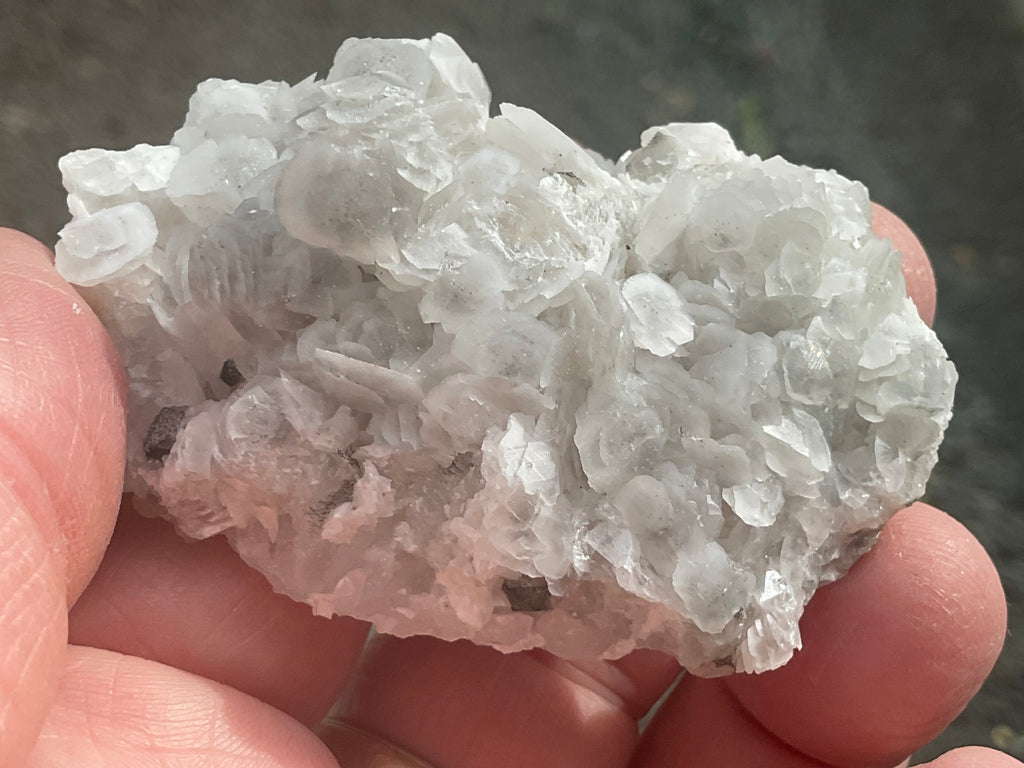 80g Schistose Calcite on Hematite/Goethite Spotted Quartz Cluster 1C
