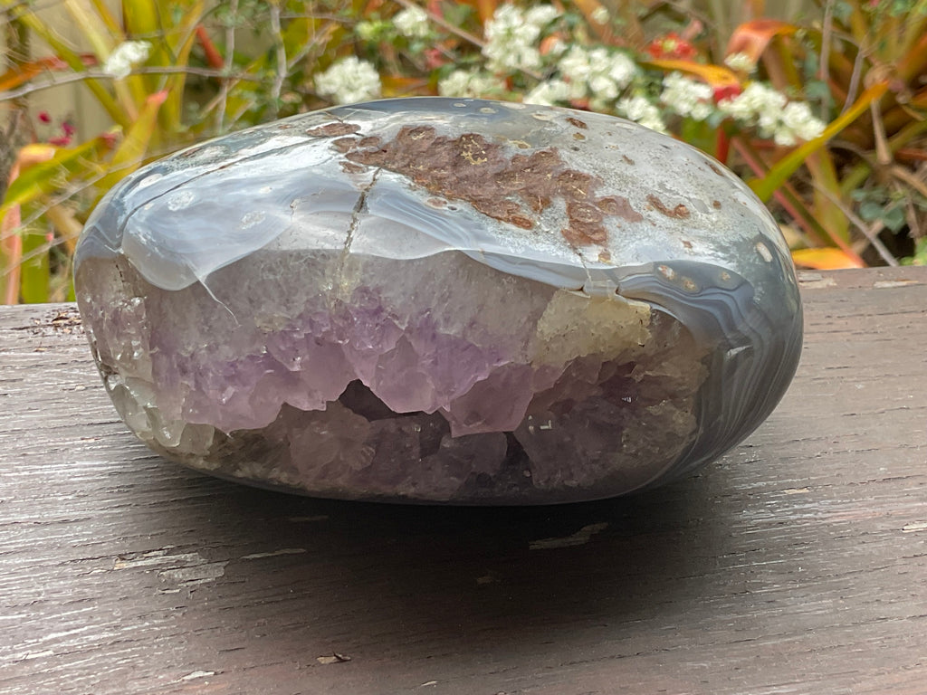 1,182g Natural Agate Nodule with Amethyst interior