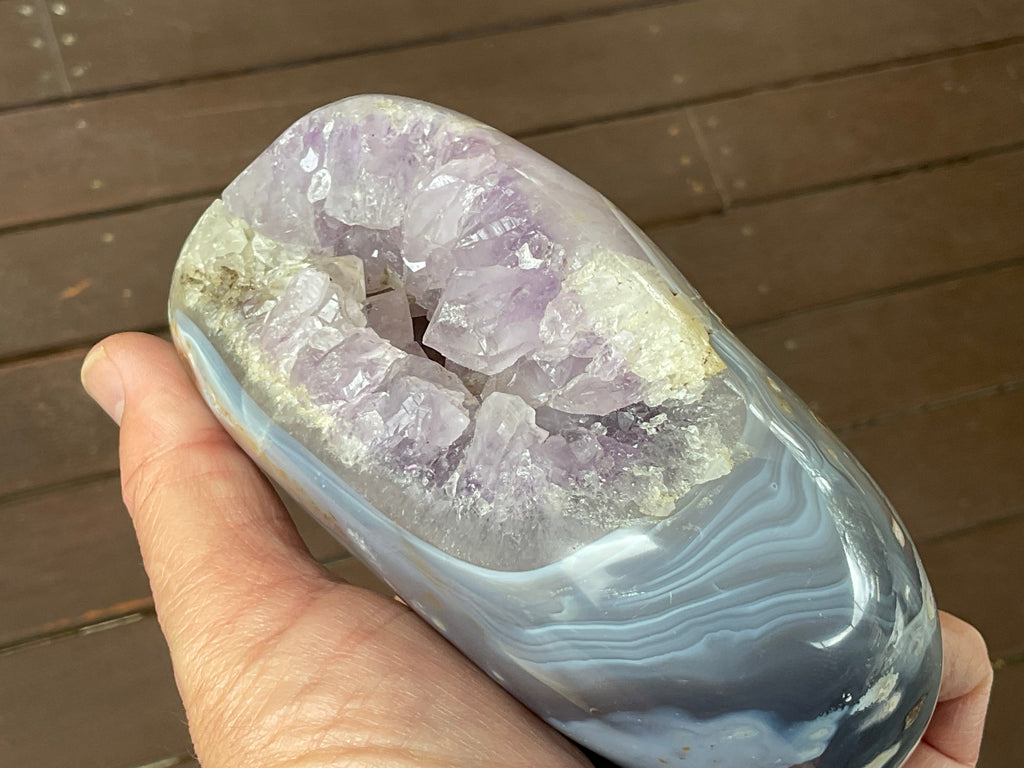 1,182g Natural Agate Nodule with Amethyst interior