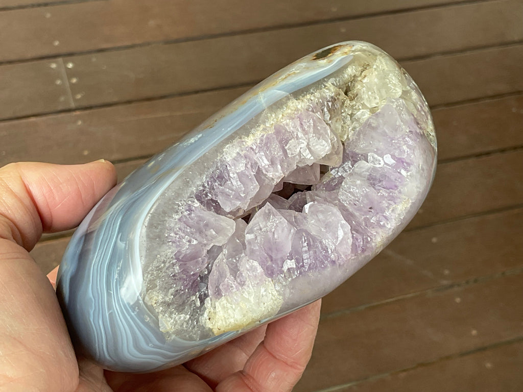 1,182g Natural Agate Nodule with Amethyst interior