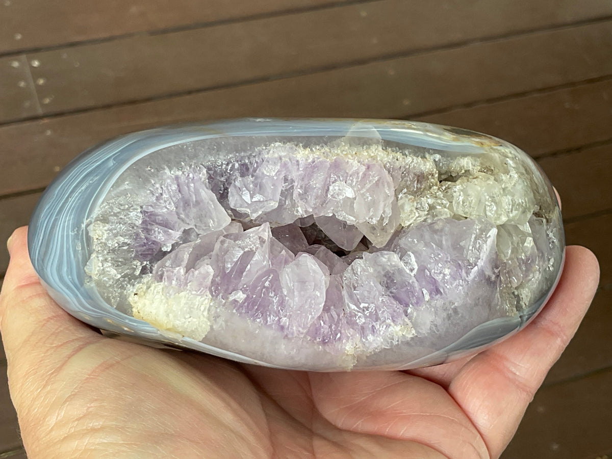 1,182g Natural Agate Nodule with Amethyst interior