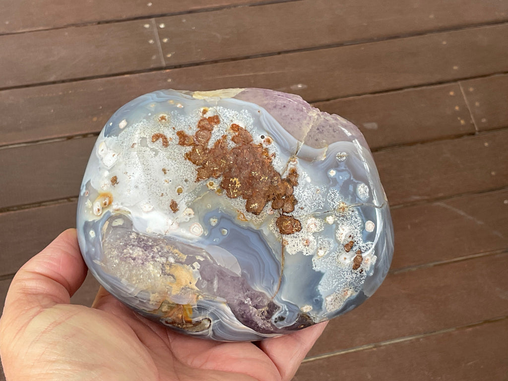 1,182g Natural Agate Nodule with Amethyst interior