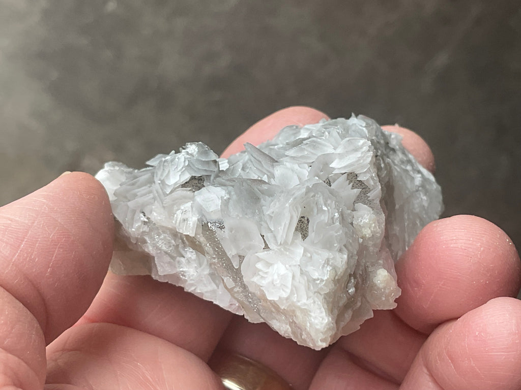 90g Schistose Calcite on Hematite/Goethite Spotted Quartz Cluster 2A