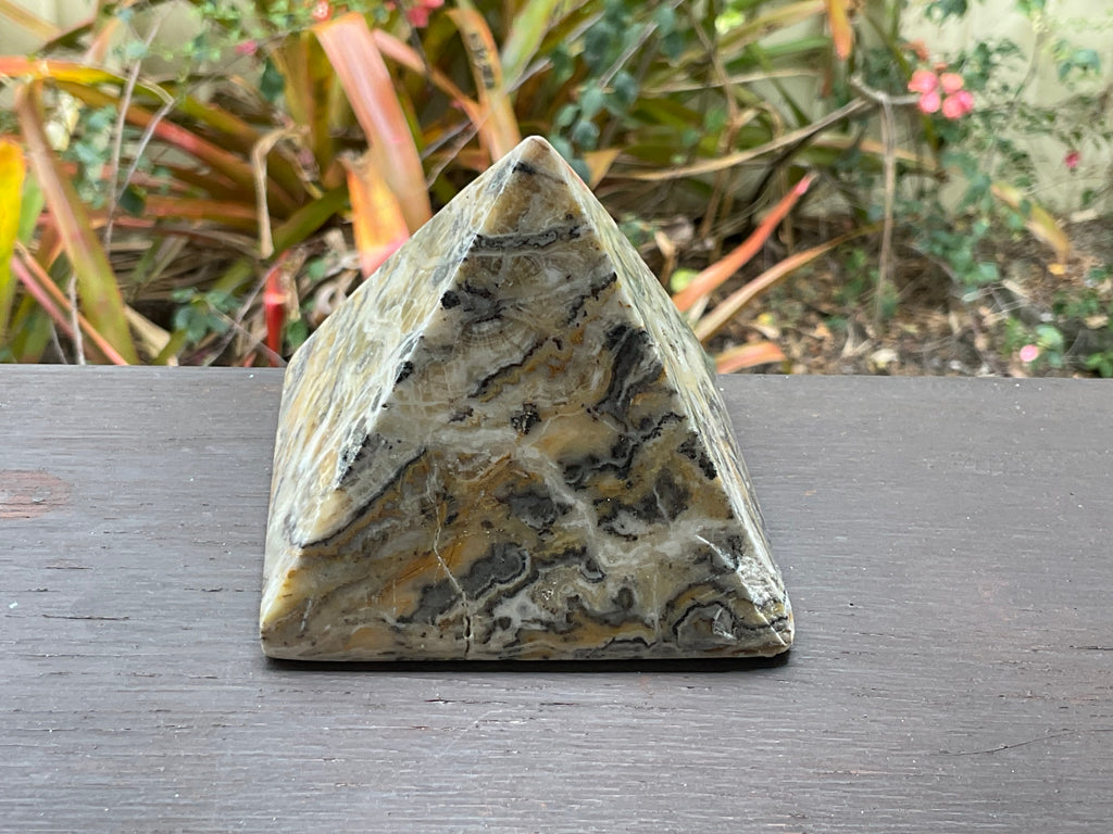 428g Banded Calcite Pyramid A