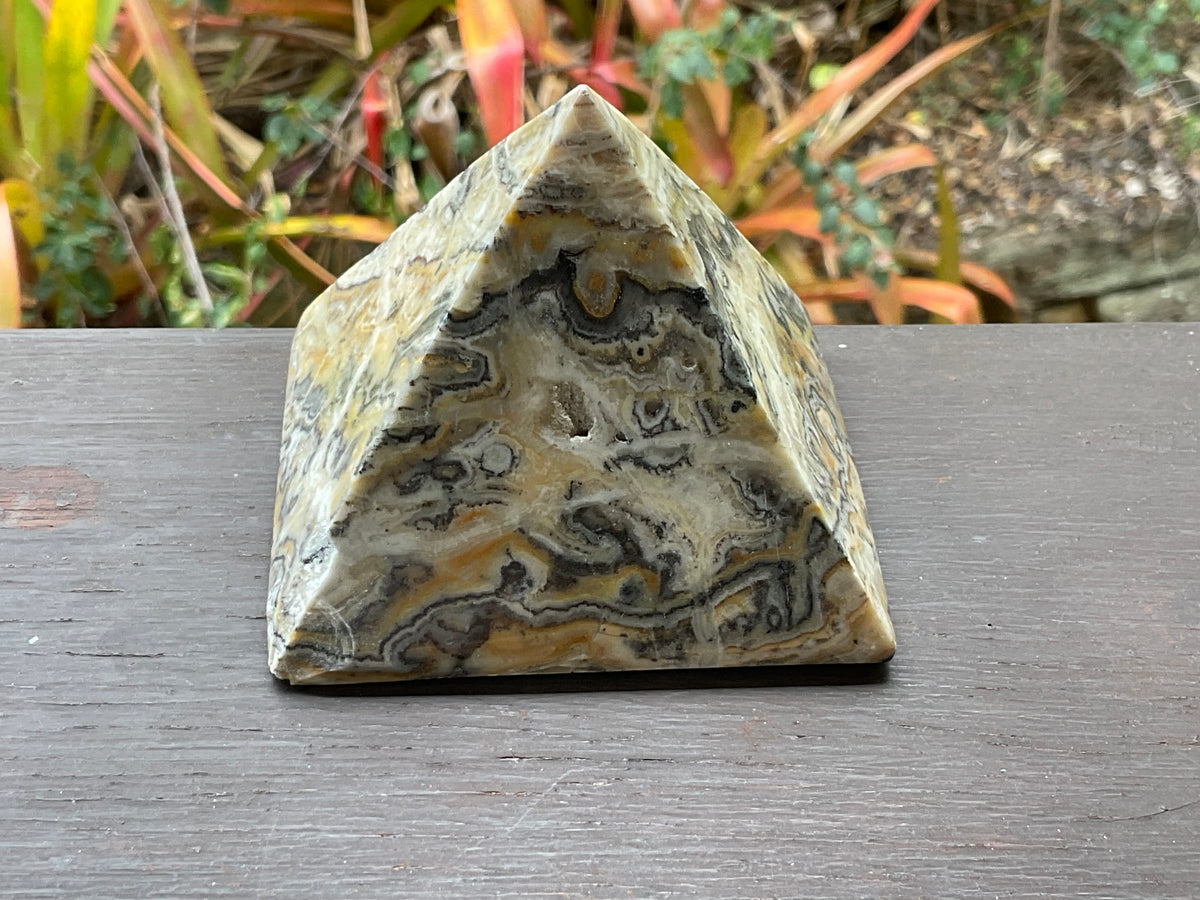 428g Banded Calcite Pyramid A