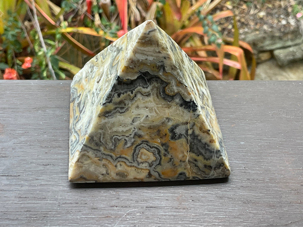 428g Banded Calcite Pyramid A