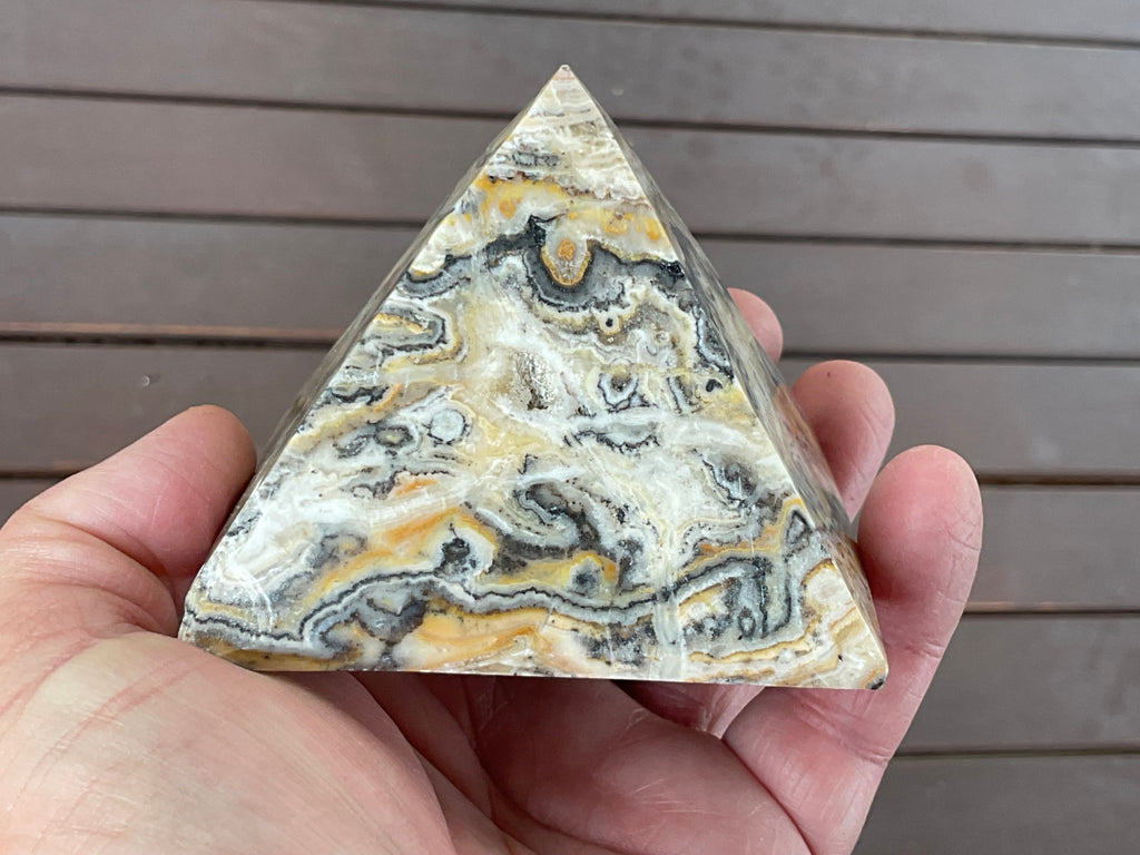 428g Banded Calcite Pyramid A