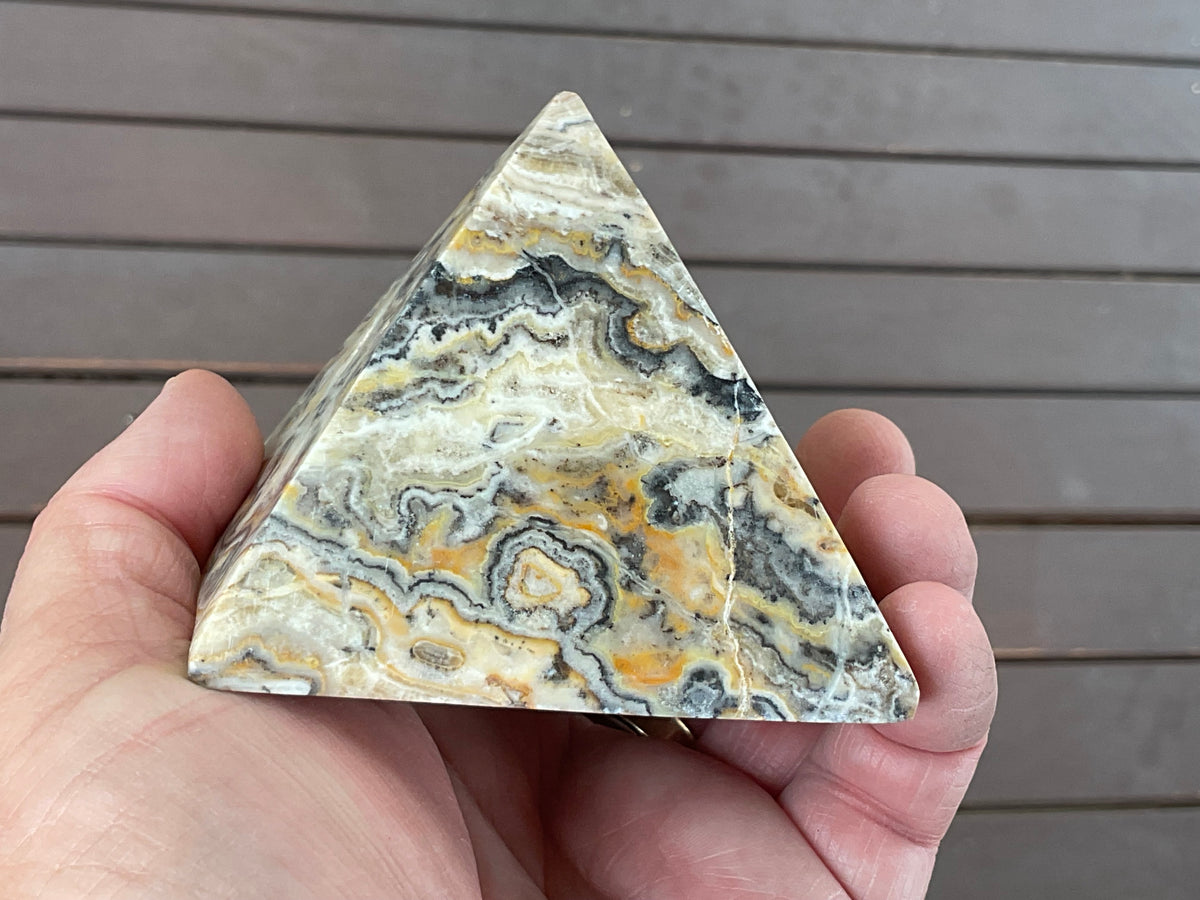 428g Banded Calcite Pyramid A