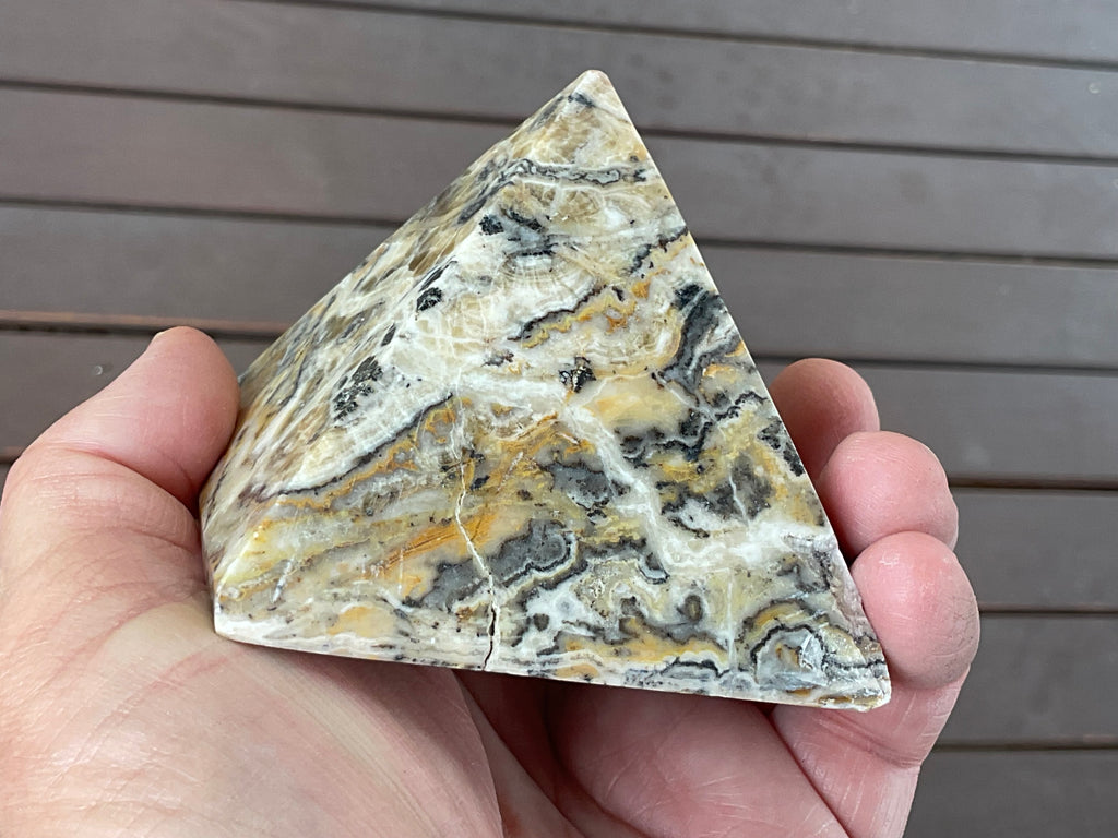 428g Banded Calcite Pyramid A