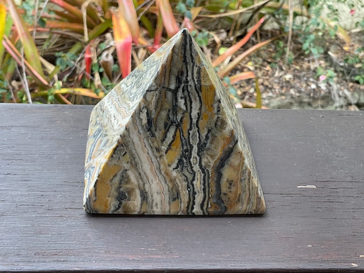 625g Banded Calcite Pyramid B