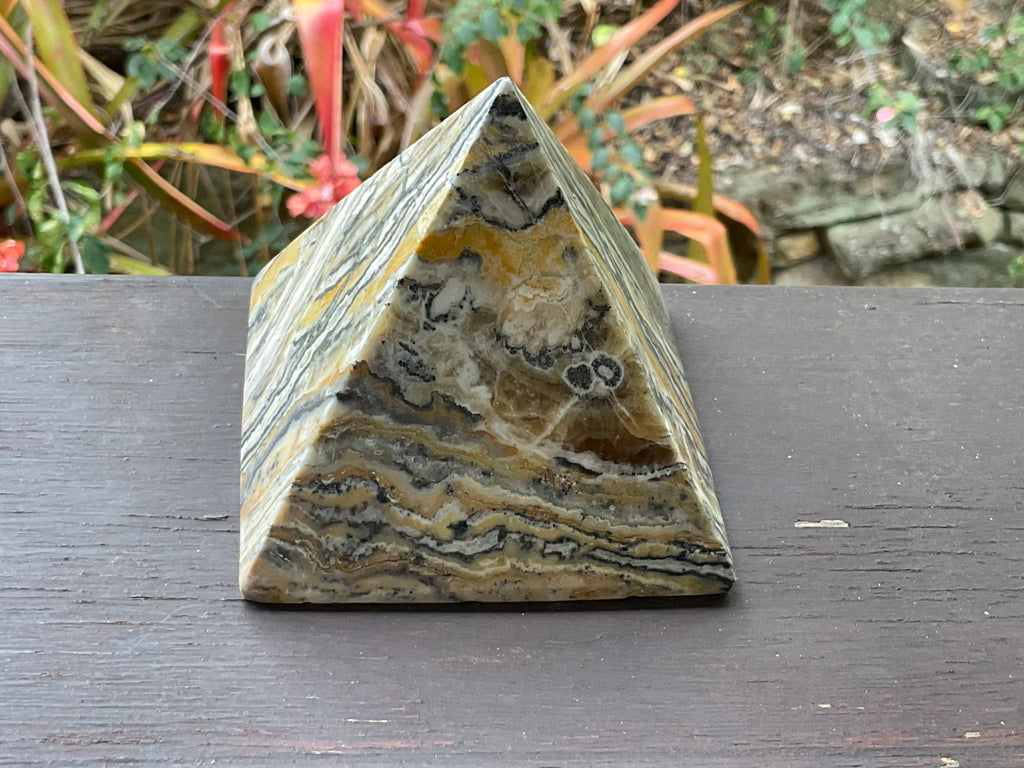 625g Banded Calcite Pyramid B