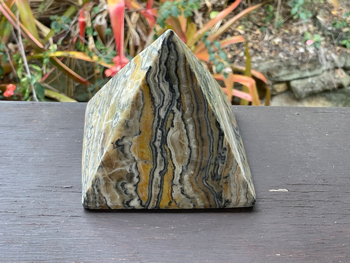 625g Banded Calcite Pyramid B