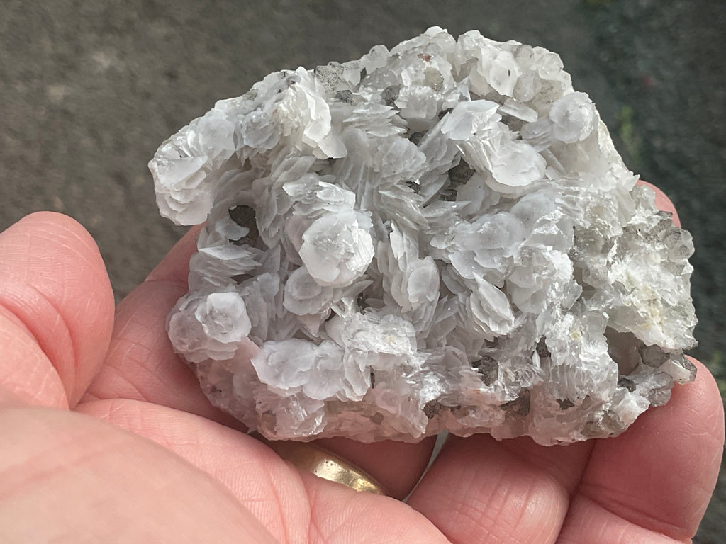 114g Schistose Calcite on Hematite/Goethite Spotted Quartz Cluster 2C