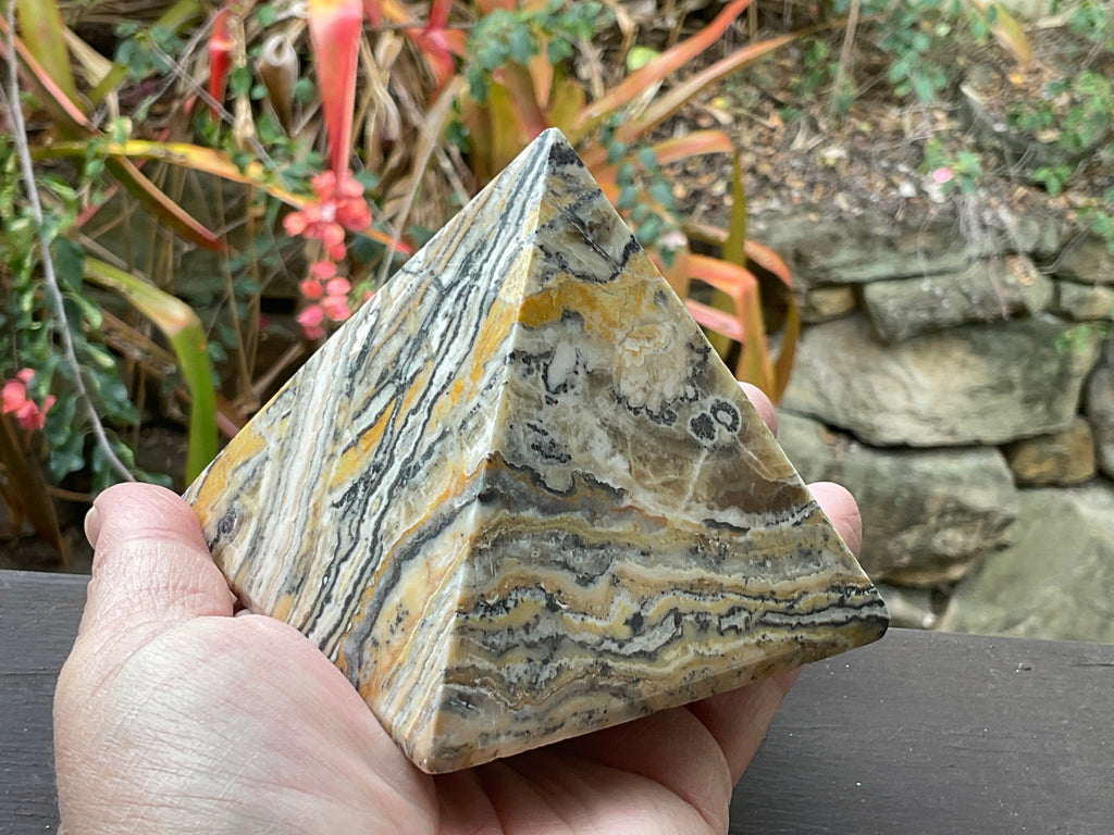 625g Banded Calcite Pyramid B