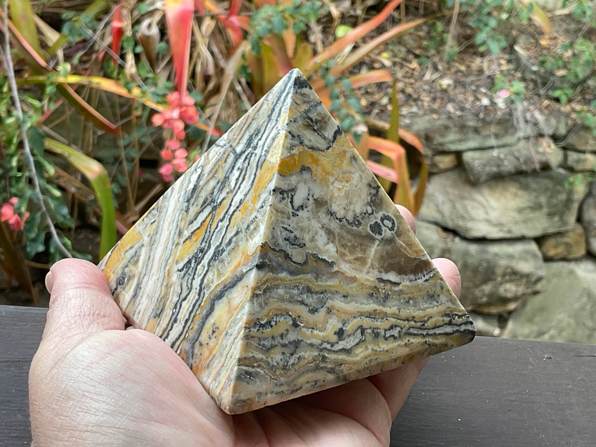 625g Banded Calcite Pyramid B