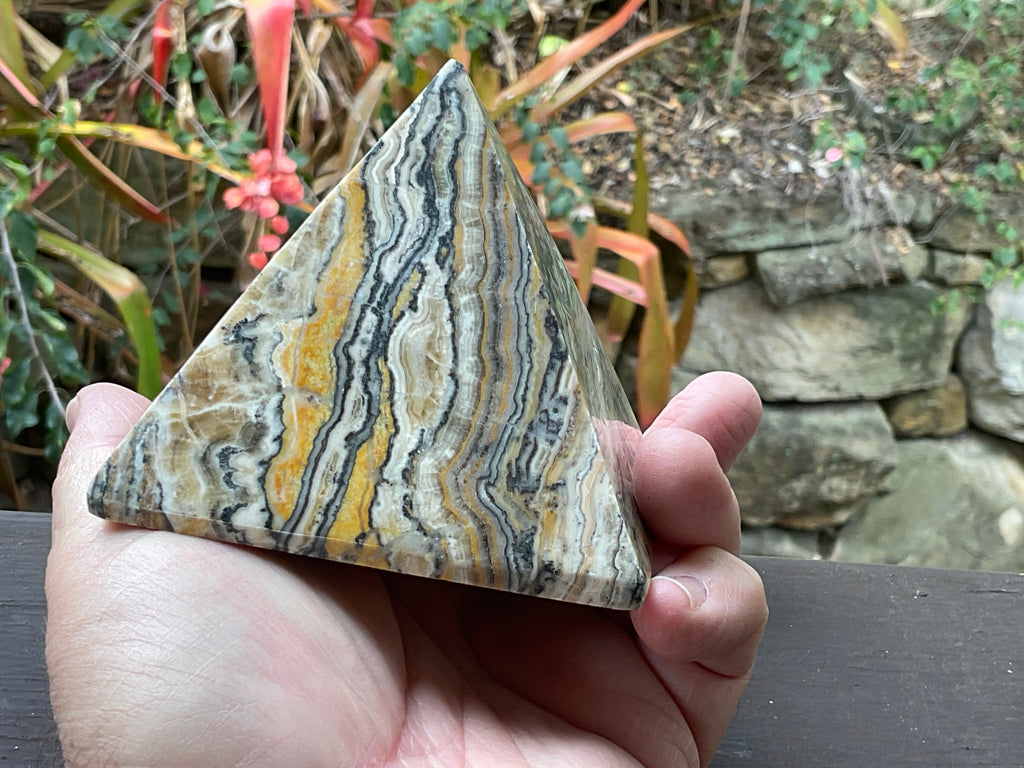 625g Banded Calcite Pyramid B