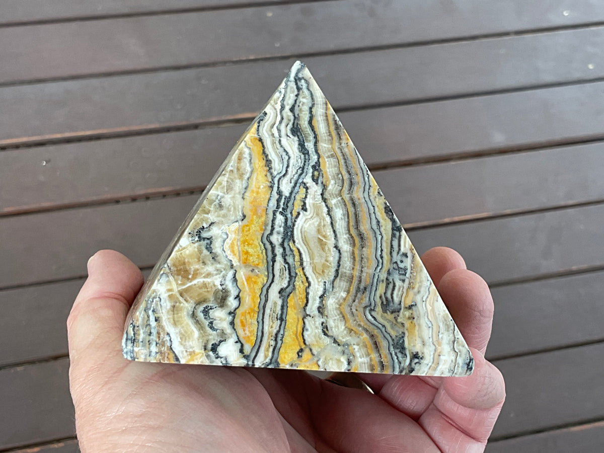 625g Banded Calcite Pyramid B