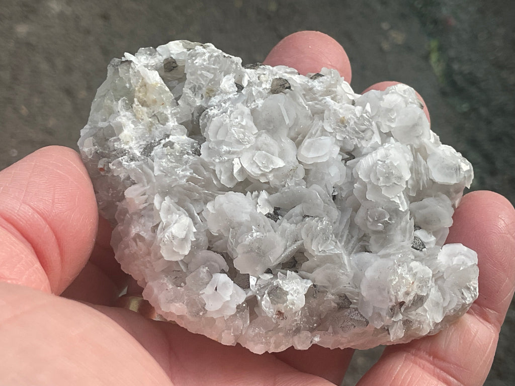 114g Schistose Calcite on Hematite/Goethite Spotted Quartz Cluster 2C