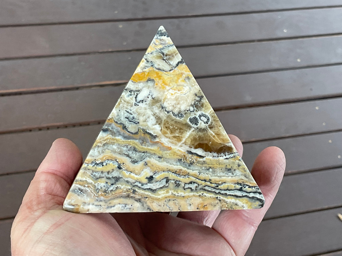 625g Banded Calcite Pyramid B