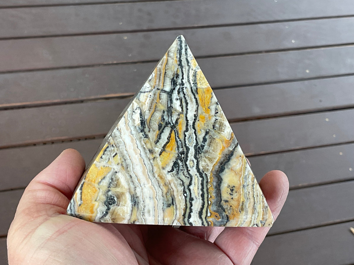 625g Banded Calcite Pyramid B