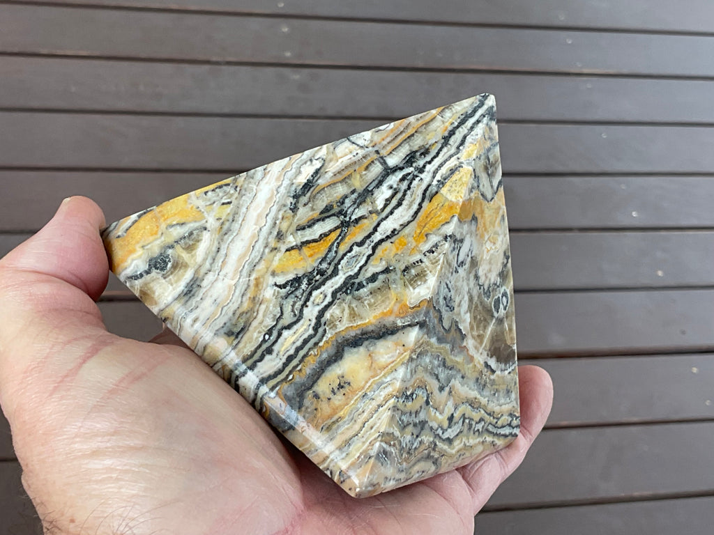 625g Banded Calcite Pyramid B