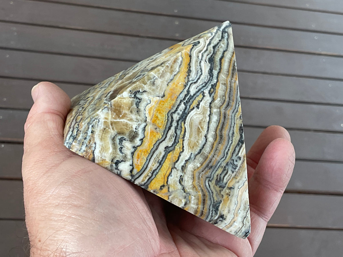 625g Banded Calcite Pyramid B