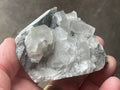 156g Hexagonal Calcite on Quartz/Chalcedony on Druzy Quartz Matrix Specimen 1C from Fujian, China