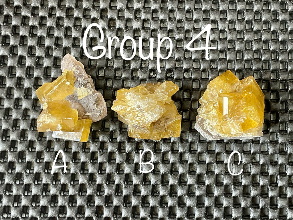 24g Tabular Golden Baryte on Botryoidal Fluorite Specimen 4B from Jiangxi