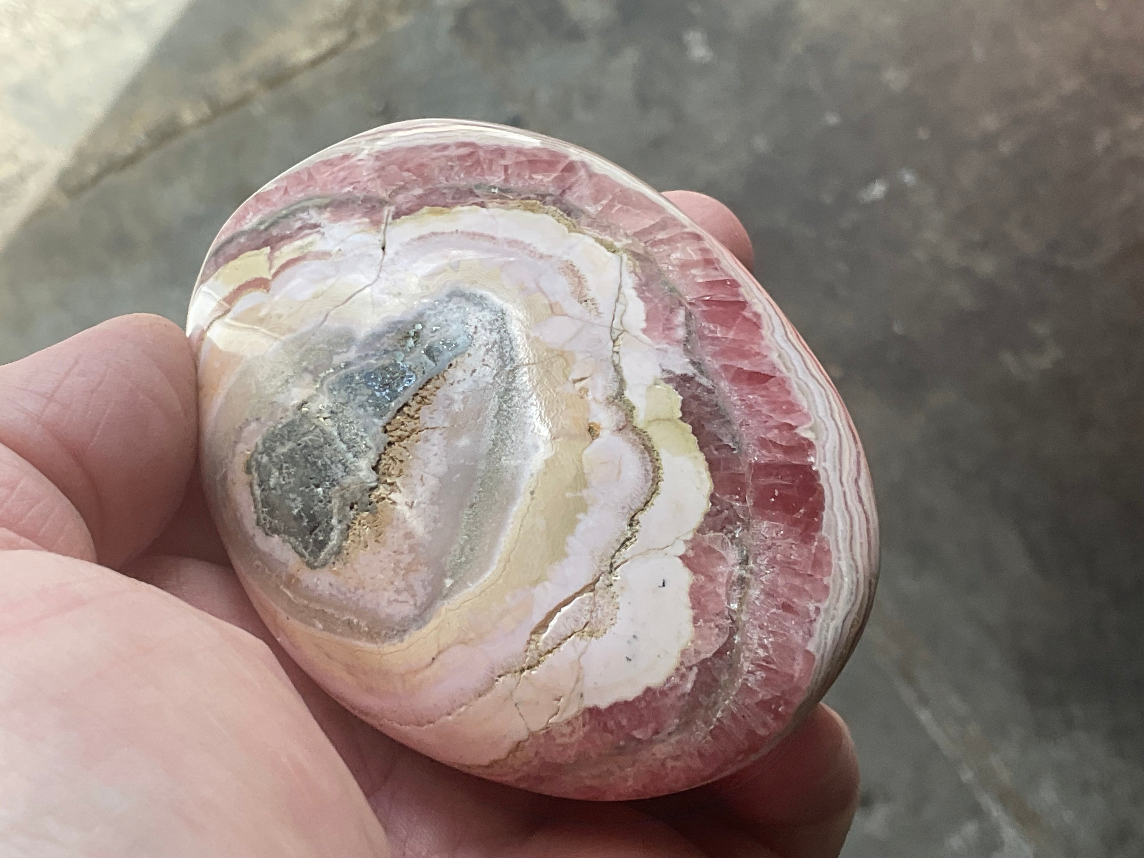 306g Rhodochrosite Large Palmstone