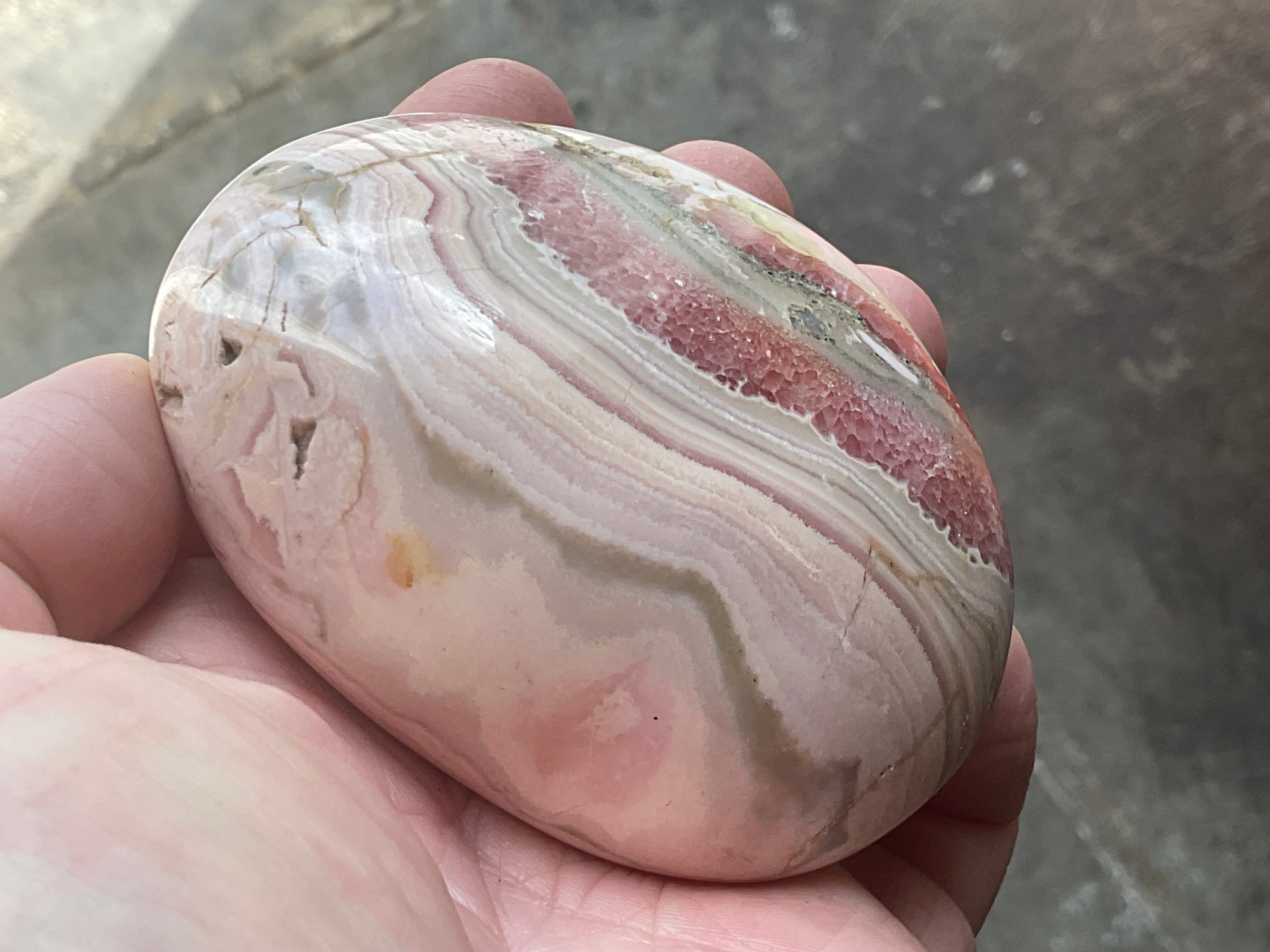 306g Rhodochrosite Large Palmstone