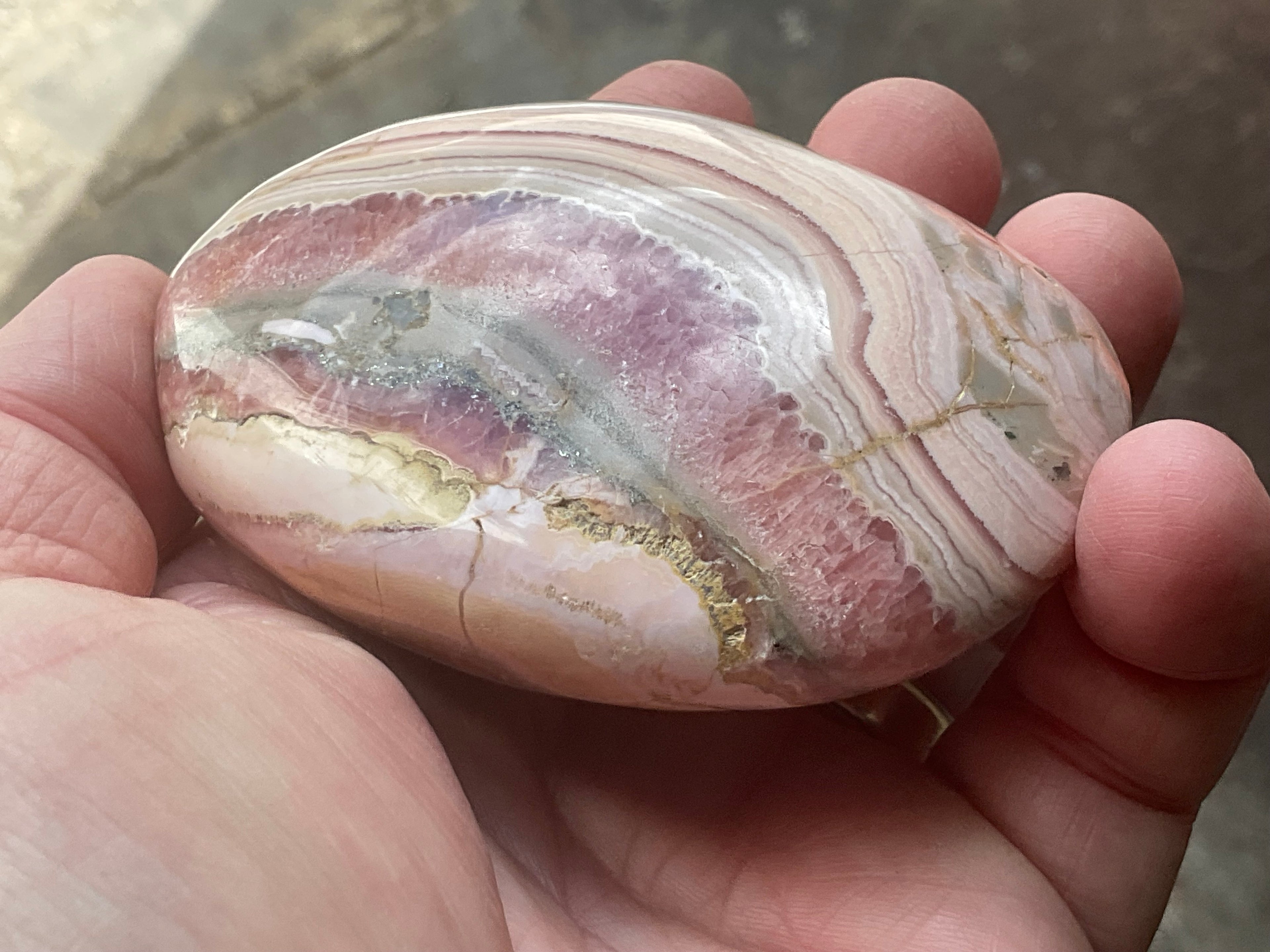306g Rhodochrosite Large Palmstone