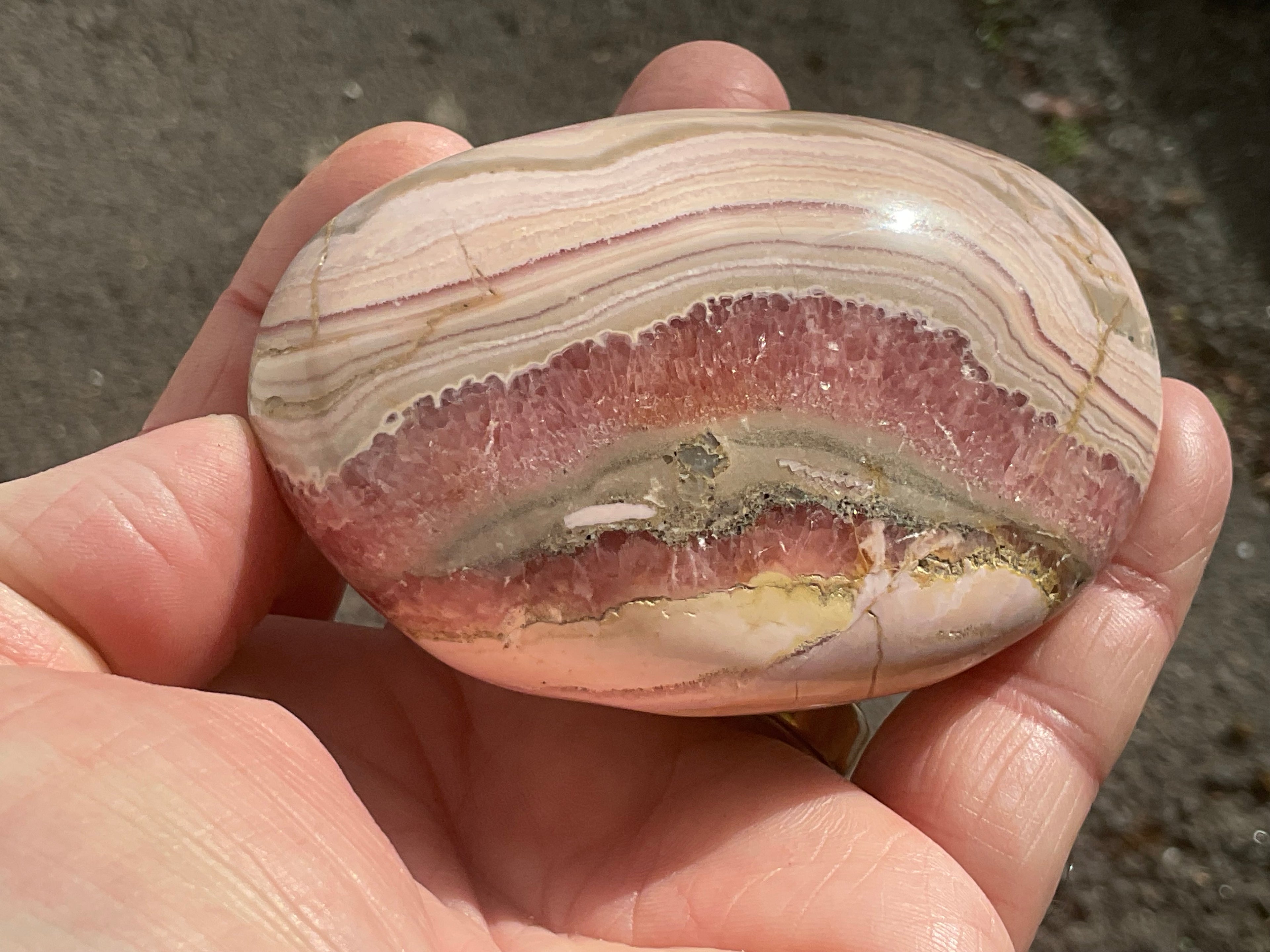306g Rhodochrosite Large Palmstone