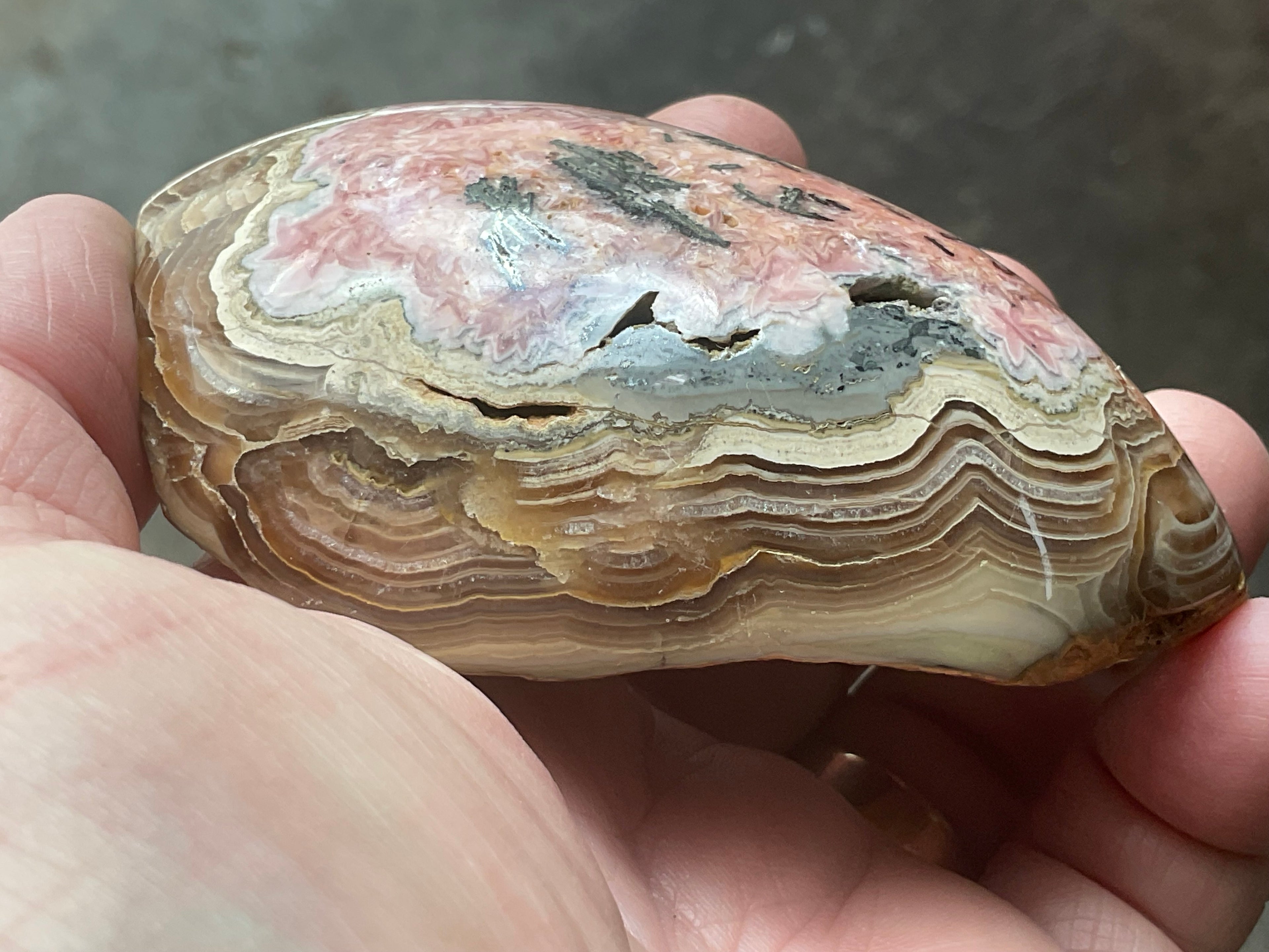 264g Rhodochrosite One Side Polished Specimen