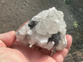 274g Hexagonal Calcite on Quartz/Chalcedony on Druzy Quartz Matrix Specimen C from Fujian, China