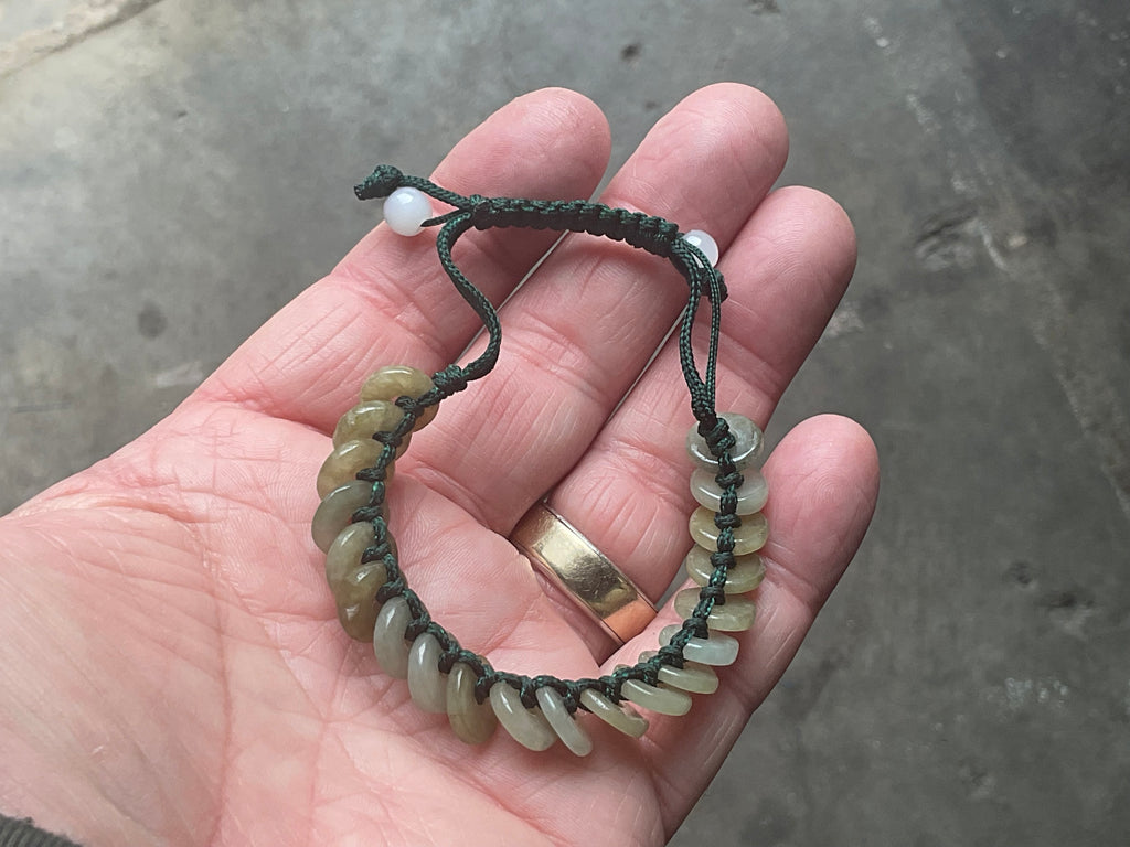 Jadeite Small Disc Adjustable bracelet from Myanmar