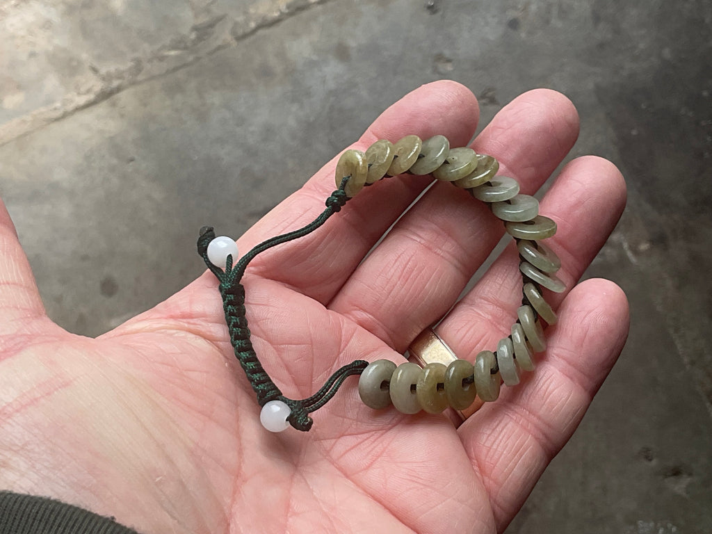 Jadeite Small Disc Adjustable bracelet from Myanmar