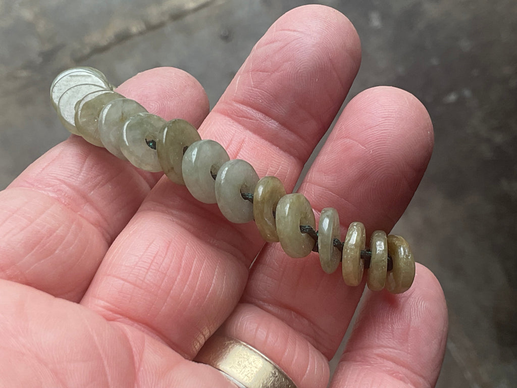 Jadeite Small Disc Adjustable bracelet from Myanmar