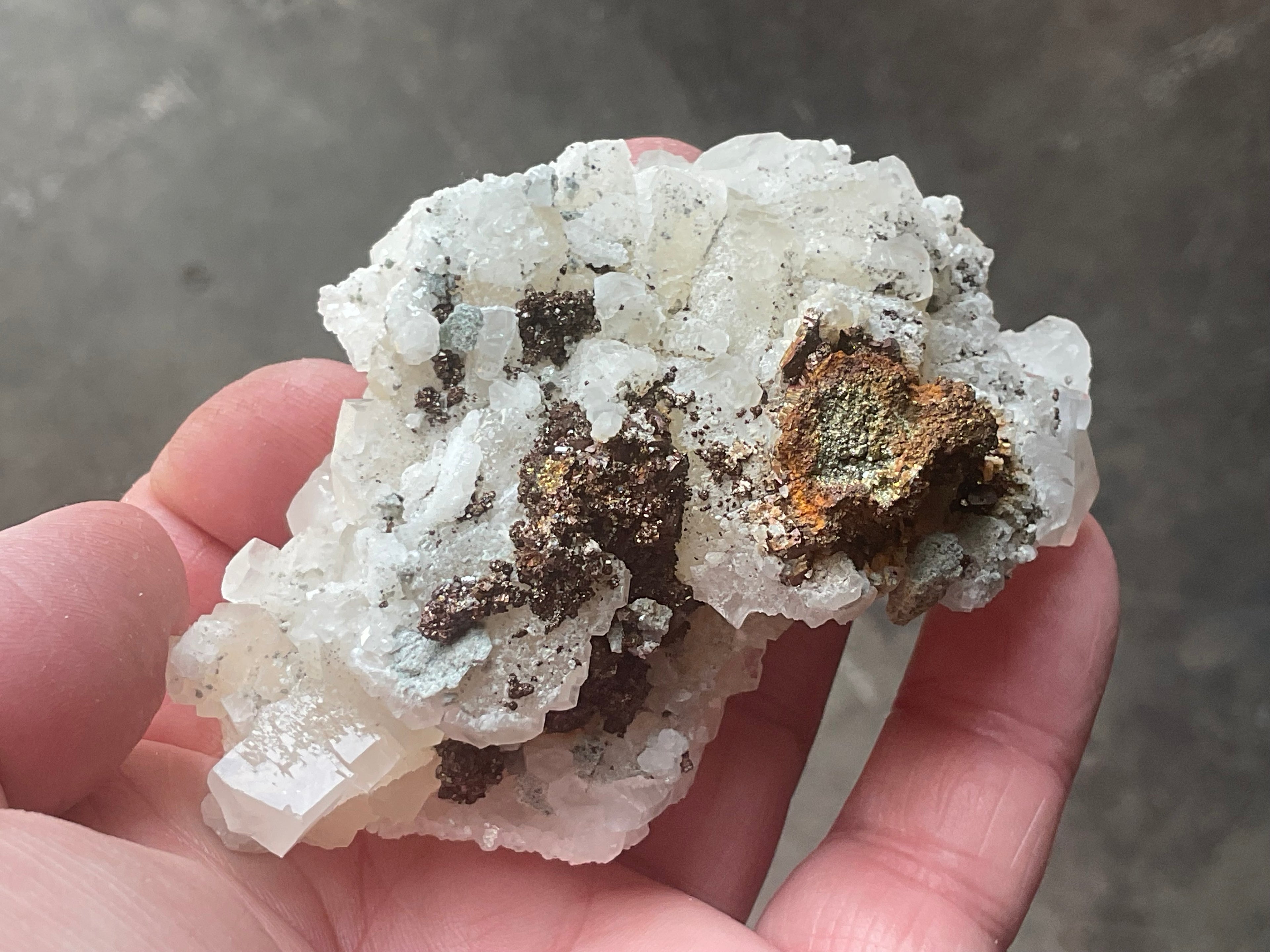 140g Calcite with Chalcopyrite Specimen B from Hunan, China