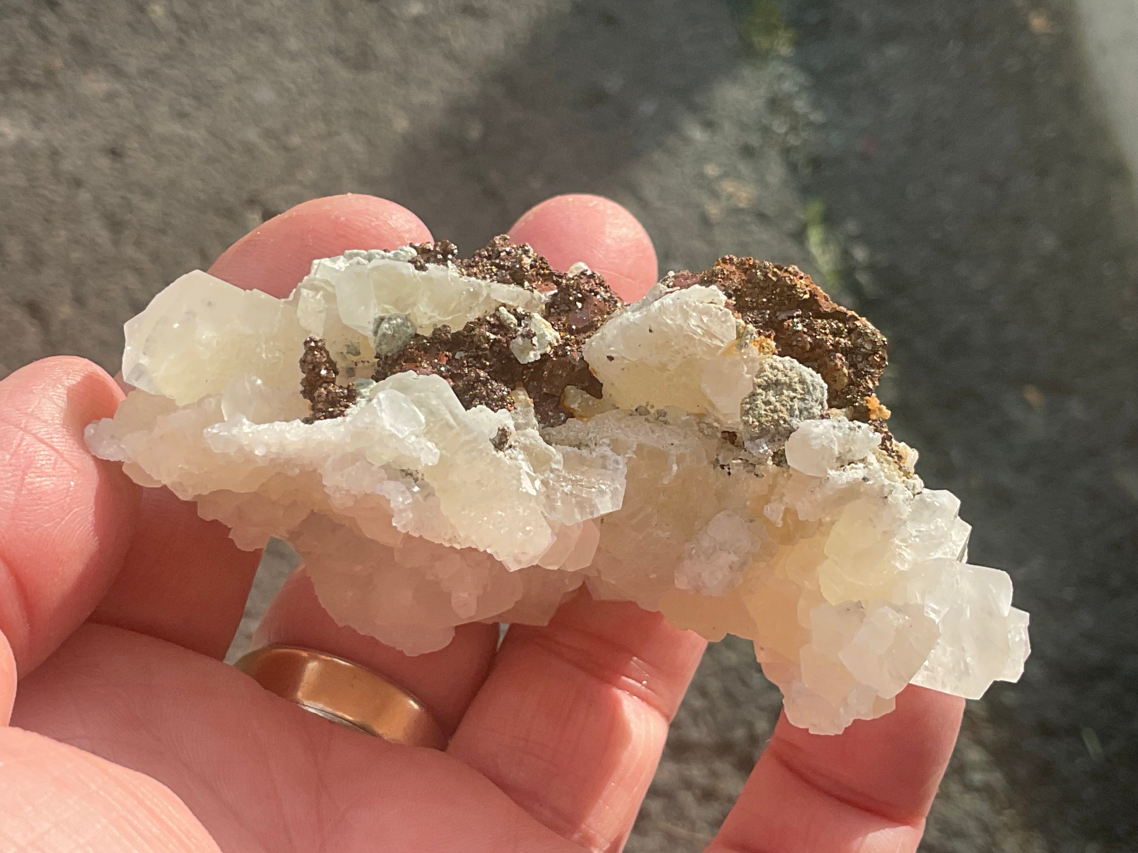 140g Calcite with Chalcopyrite Specimen B from Hunan, China