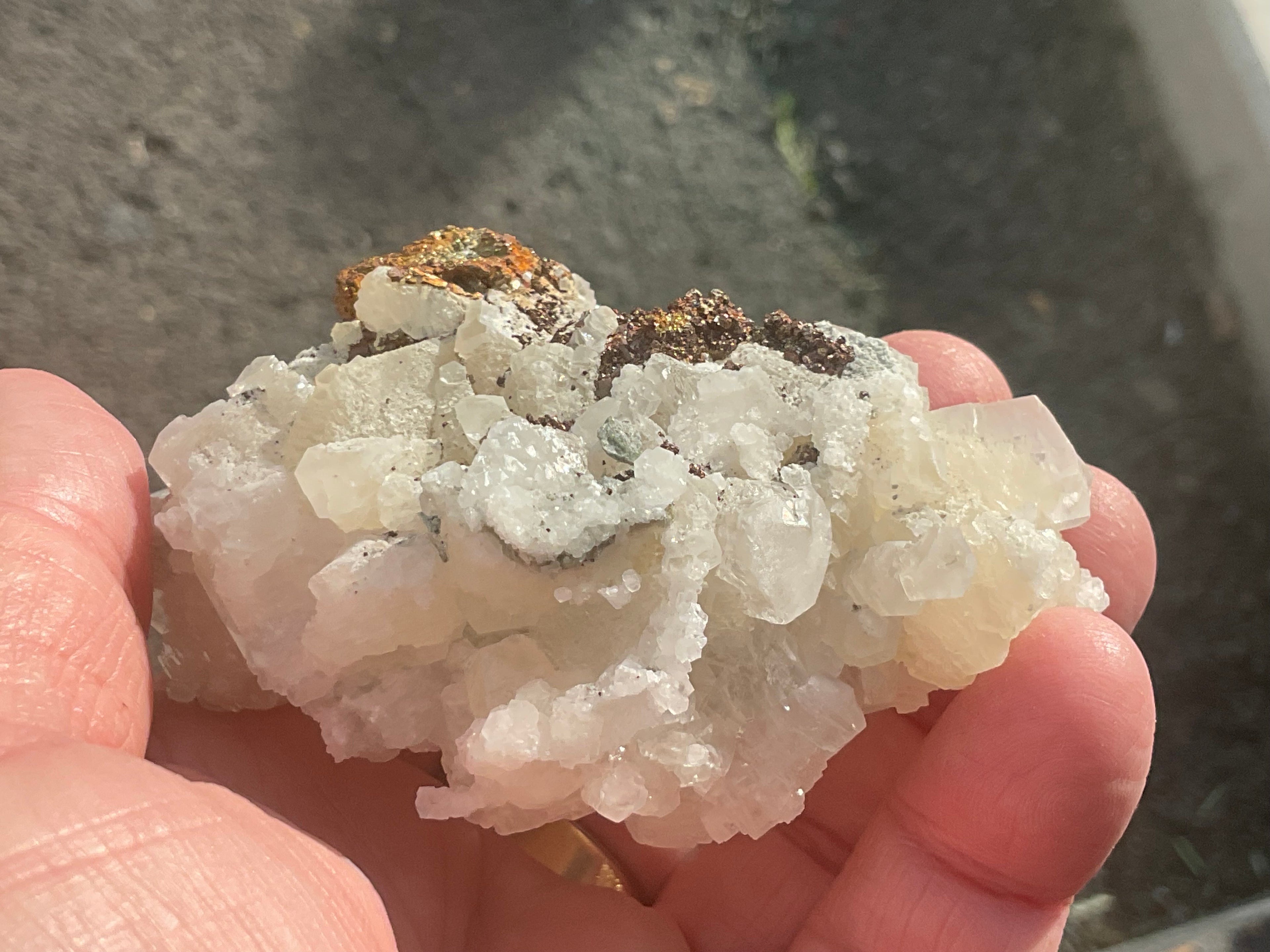 140g Calcite with Chalcopyrite Specimen B from Hunan, China