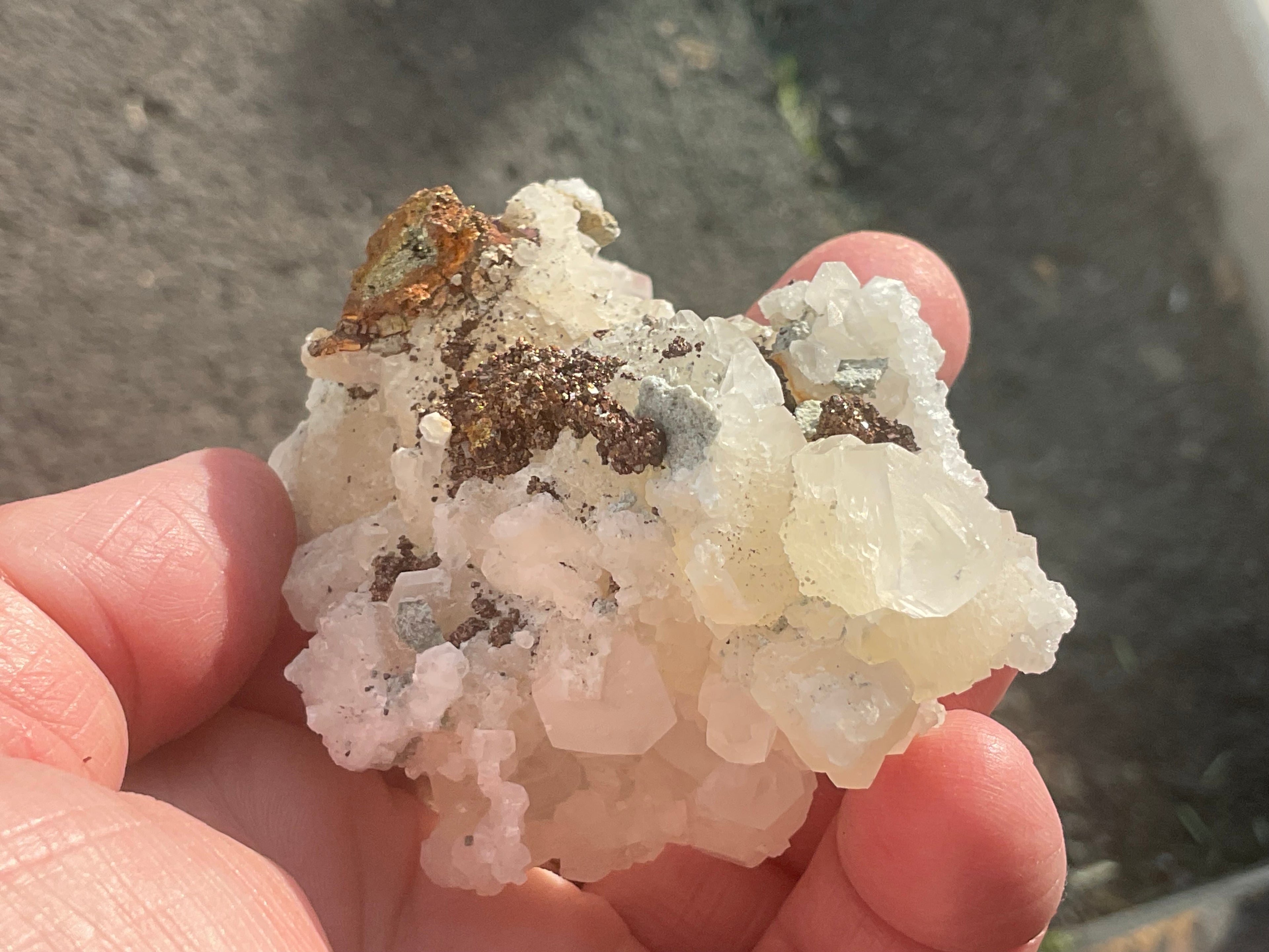 140g Calcite with Chalcopyrite Specimen B from Hunan, China