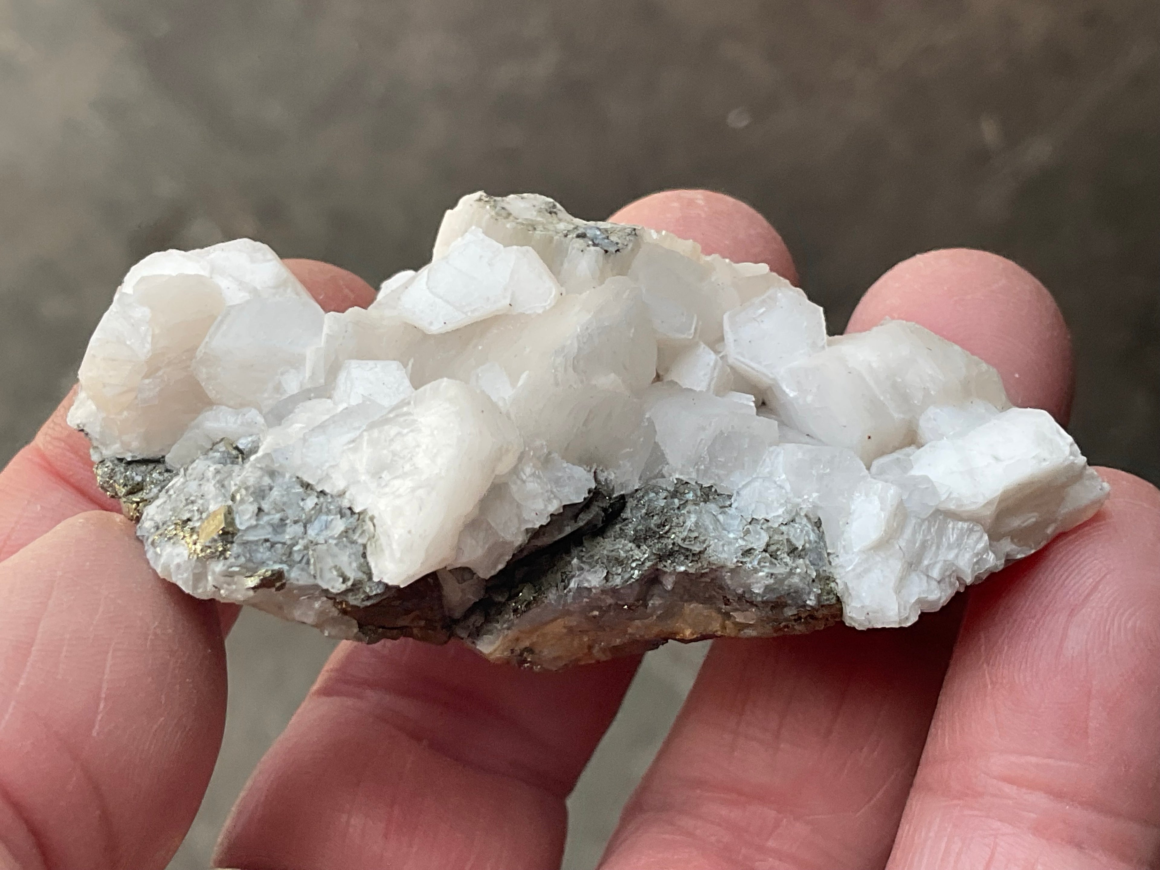 58g Hexagonal Calcite with Chalcopyrite Specimen 3A from Hunan, China