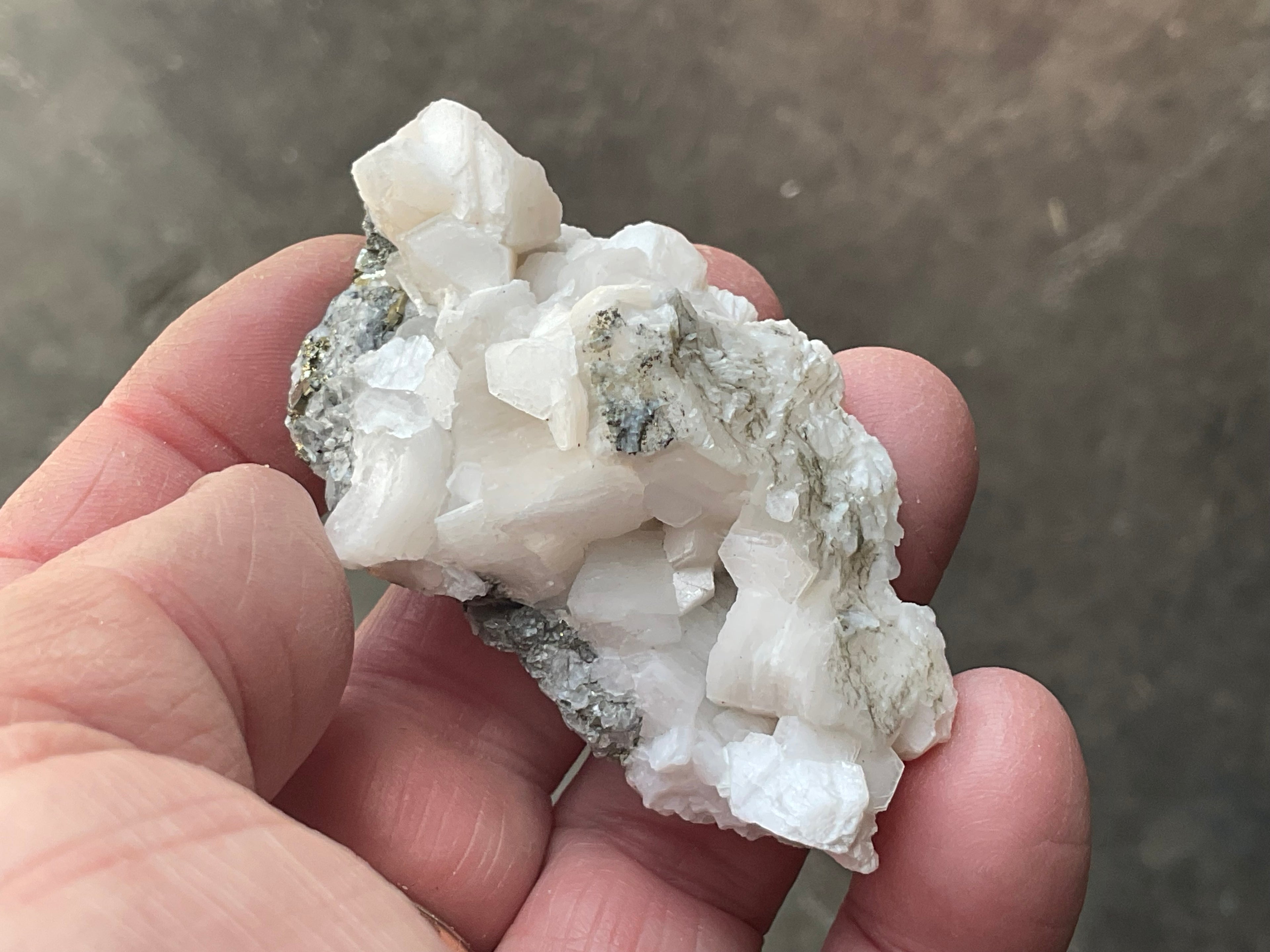 58g Hexagonal Calcite with Chalcopyrite Specimen 3A from Hunan, China