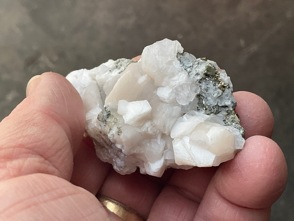 58g Hexagonal Calcite with Chalcopyrite Specimen 3A from Hunan, China