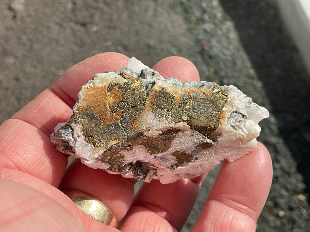 58g Hexagonal Calcite with Chalcopyrite Specimen 3A from Hunan, China