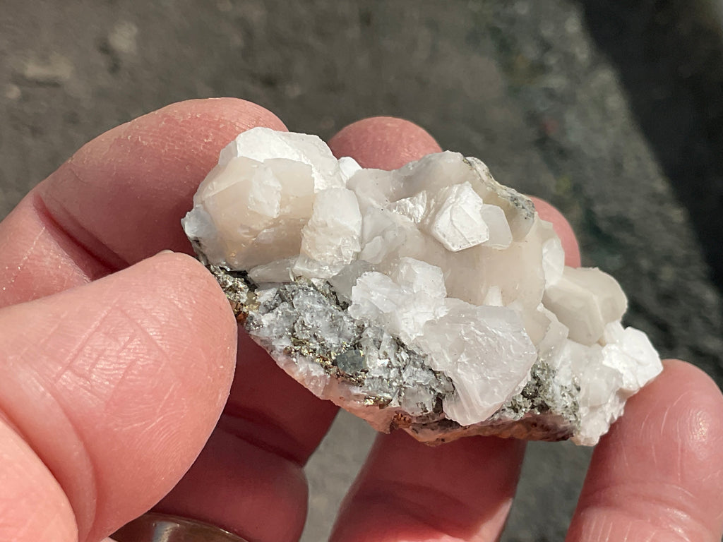 58g Hexagonal Calcite with Chalcopyrite Specimen 3A from Hunan, China