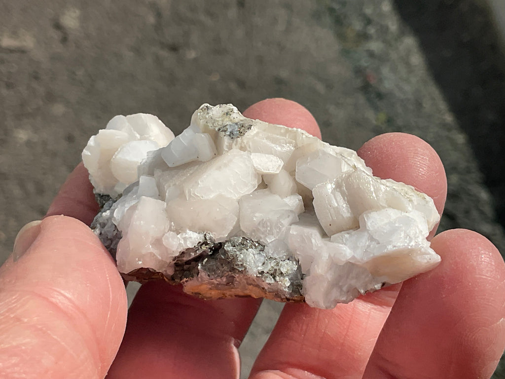 58g Hexagonal Calcite with Chalcopyrite Specimen 3A from Hunan, China