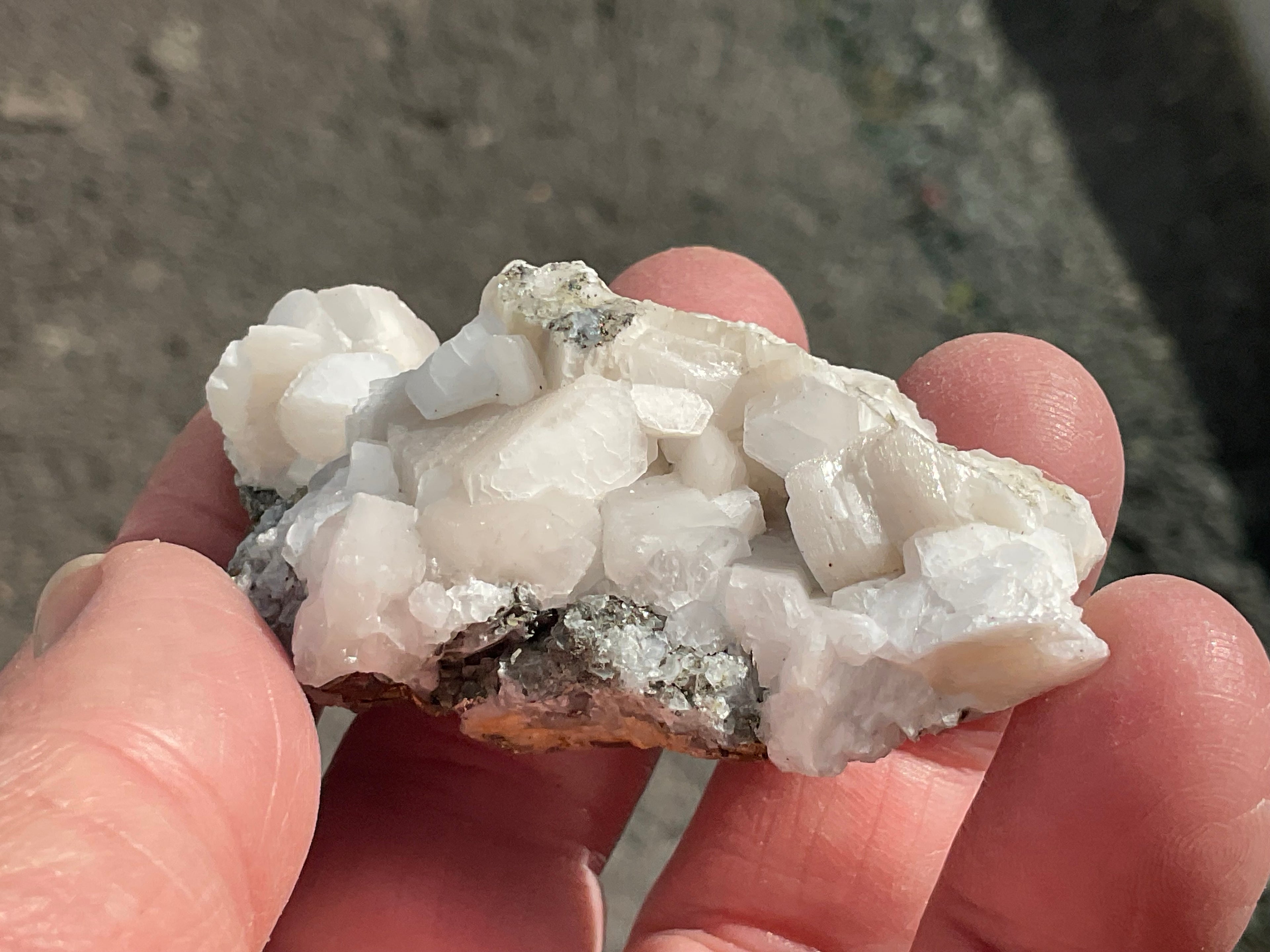 58g Hexagonal Calcite with Chalcopyrite Specimen 3A from Hunan, China