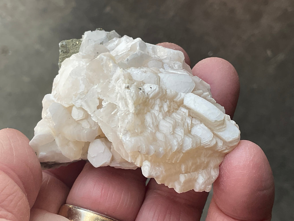 90g Hexagonal Calcite with Chalcopyrite Specimen 3B from Hunan, China